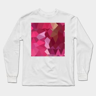 Brilliant Rose Pink Abstract Low Polygon Background Long Sleeve T-Shirt